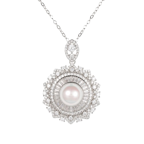 .925 Pearl Radiant Necklace