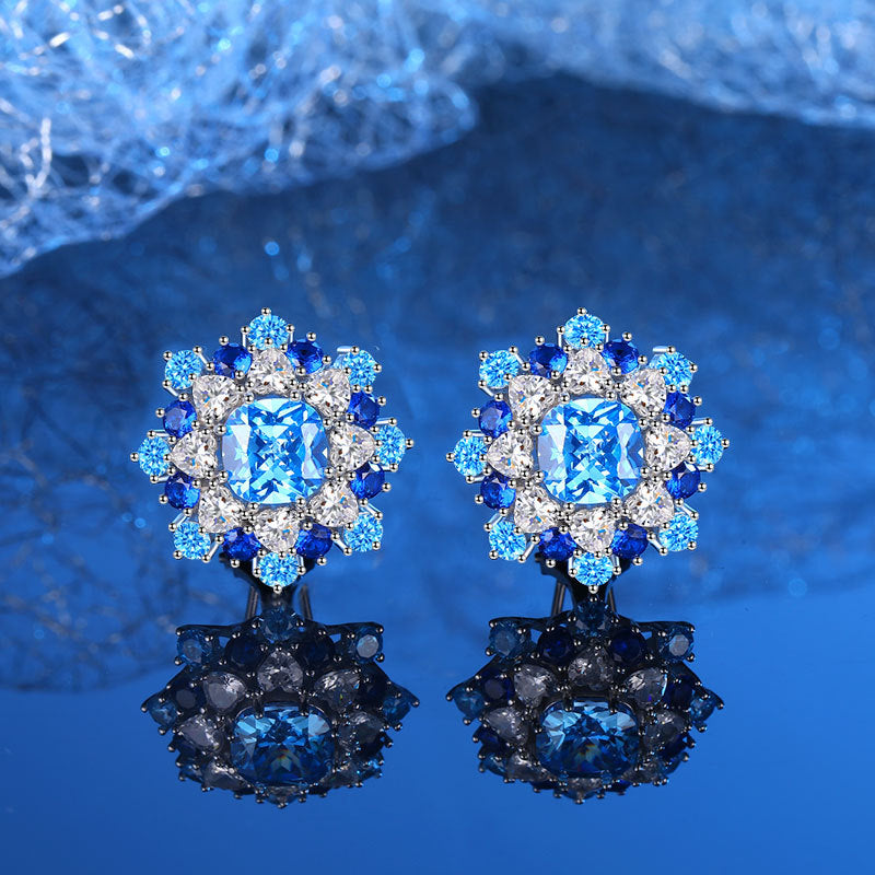 .925 Sapphire (CZ) Cascade Sparkle Earrings