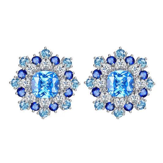 .925 Sapphire (CZ) Cascade Sparkle Earrings