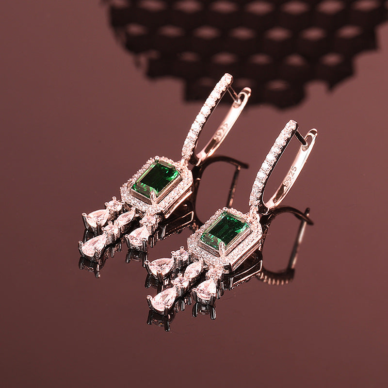 .925 Enchanted Emerald Drop earrings