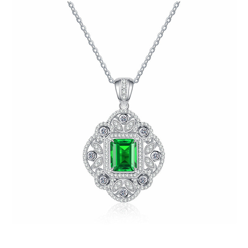 .925 Sterling Silver Emerald (Cubic Zirconia) Radiance Necklace