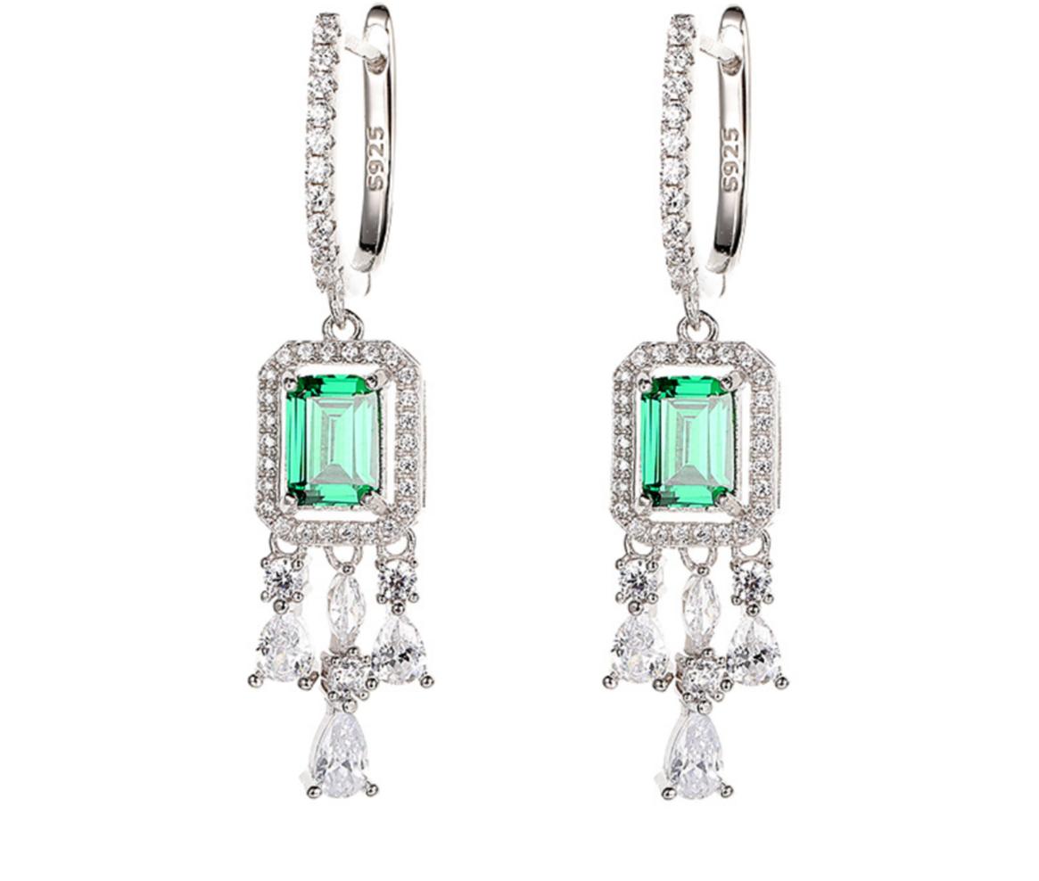 .925 Enchanted Emerald Drop earrings