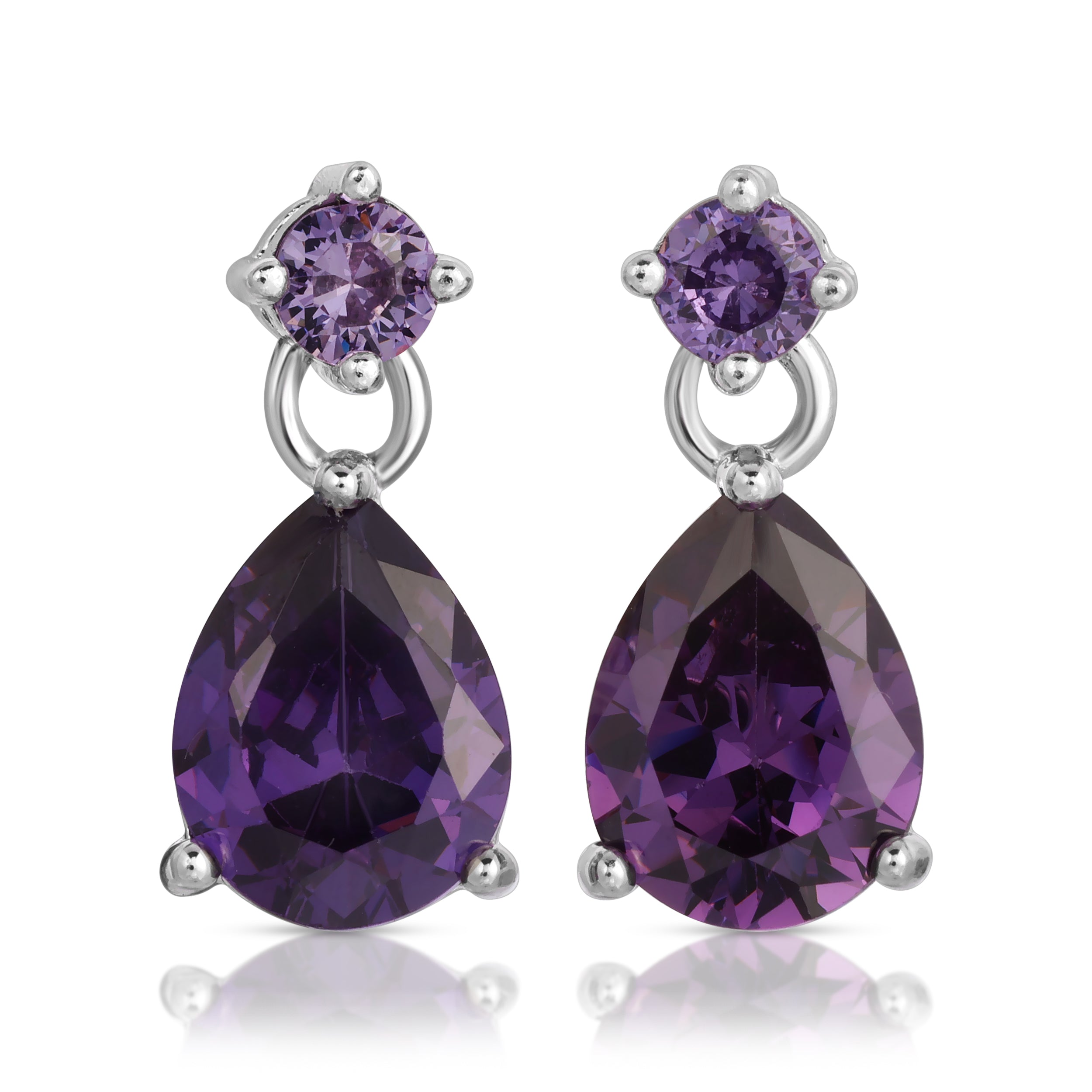 Sterling silver 2024 purple earrings