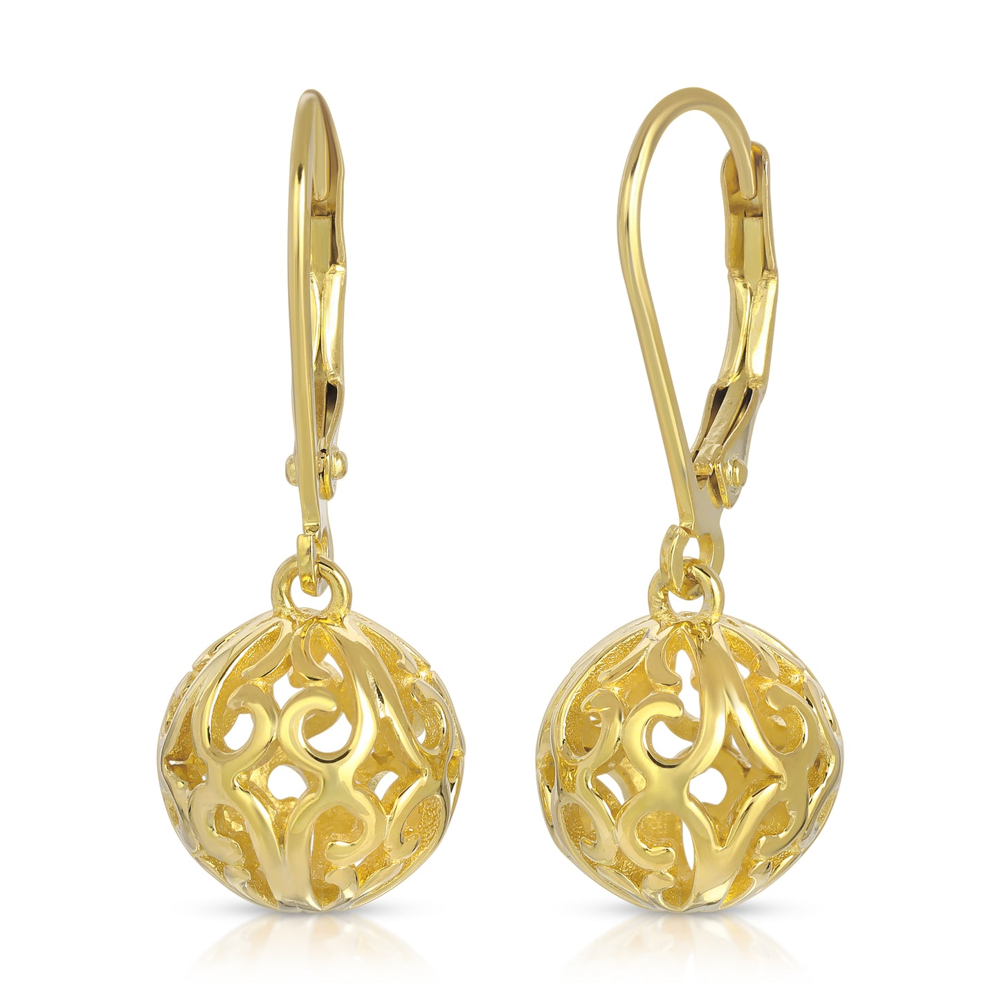 .925 Sterling Silver Filigree Ball Earrings